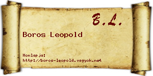 Boros Leopold névjegykártya