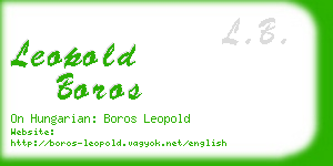 leopold boros business card